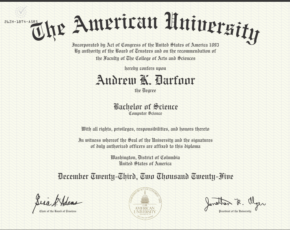 American University diploma